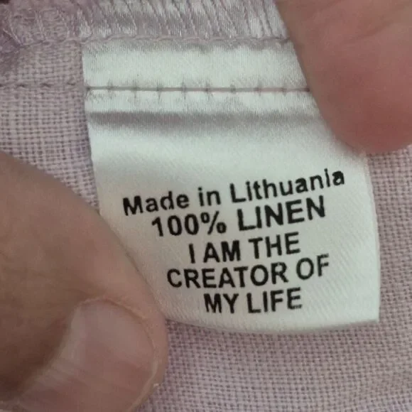 Flax Women's Lilac Linen Lagenlook Long Sleeve Pocket Tunic Top Medium